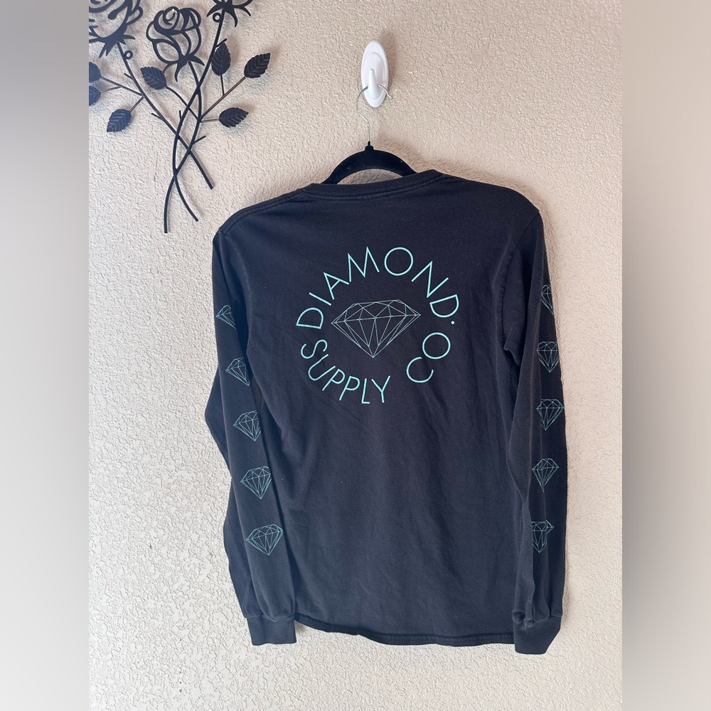 Diamond Supply Co. Tiffany Blue Script Long Sleeve Size Small